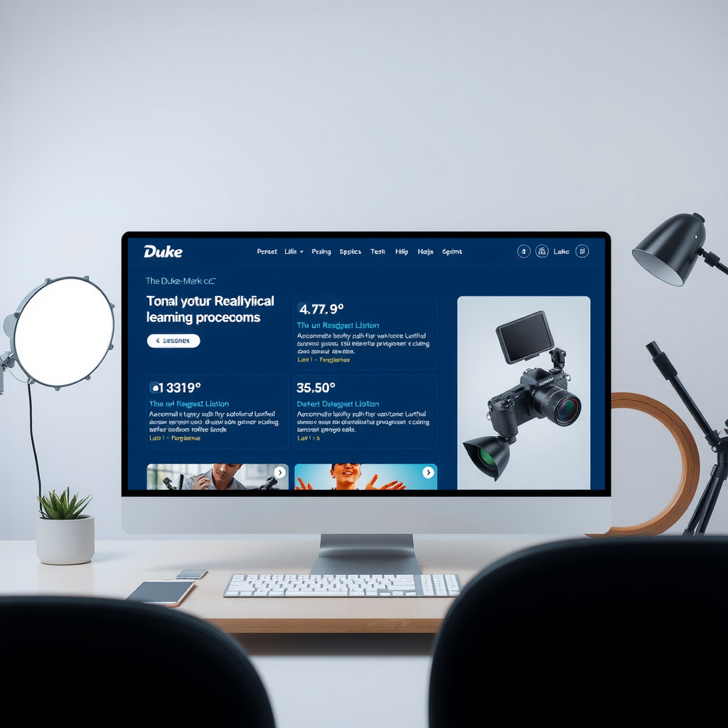 mark-duke.one leerplatform interface met interactieve lessen en gebruiksvriendelijke navigatie